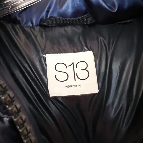 S13 Navy Duck Down Fill Classic Full Zip Winter Snow Puffer Coat Women's M - Picture 8 of 11